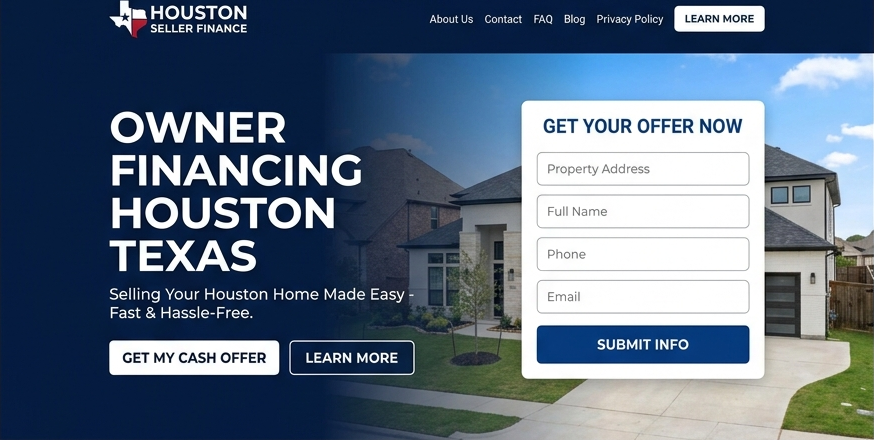 Houston Seller Finance Landing Page